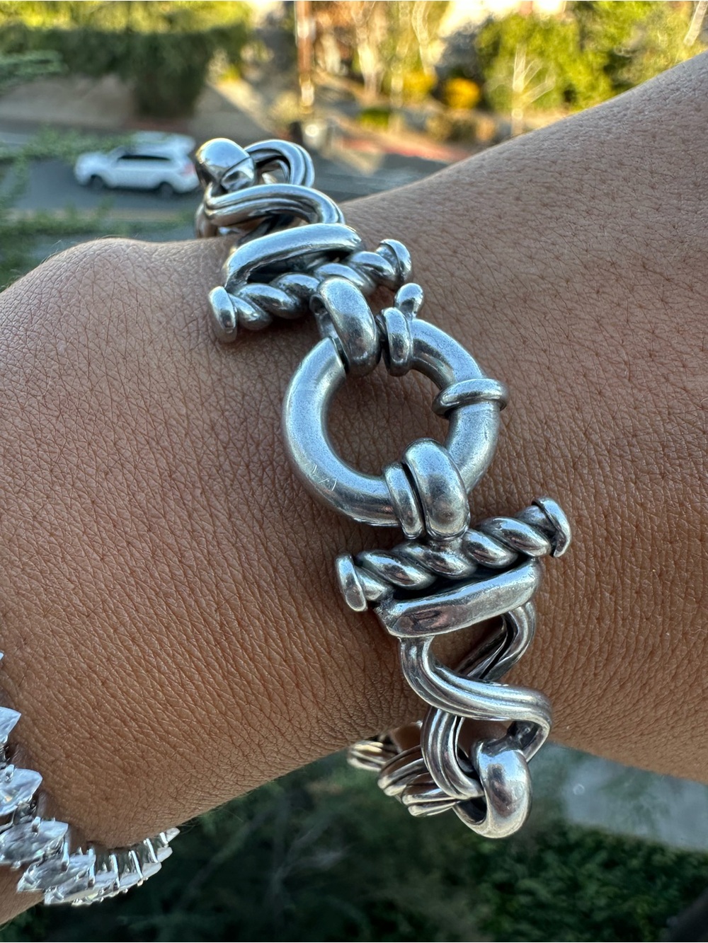 Vintage Chunky Sterling Bracelet 8”